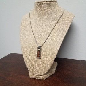 Cosmic Color Square Pendant Silver Necklace